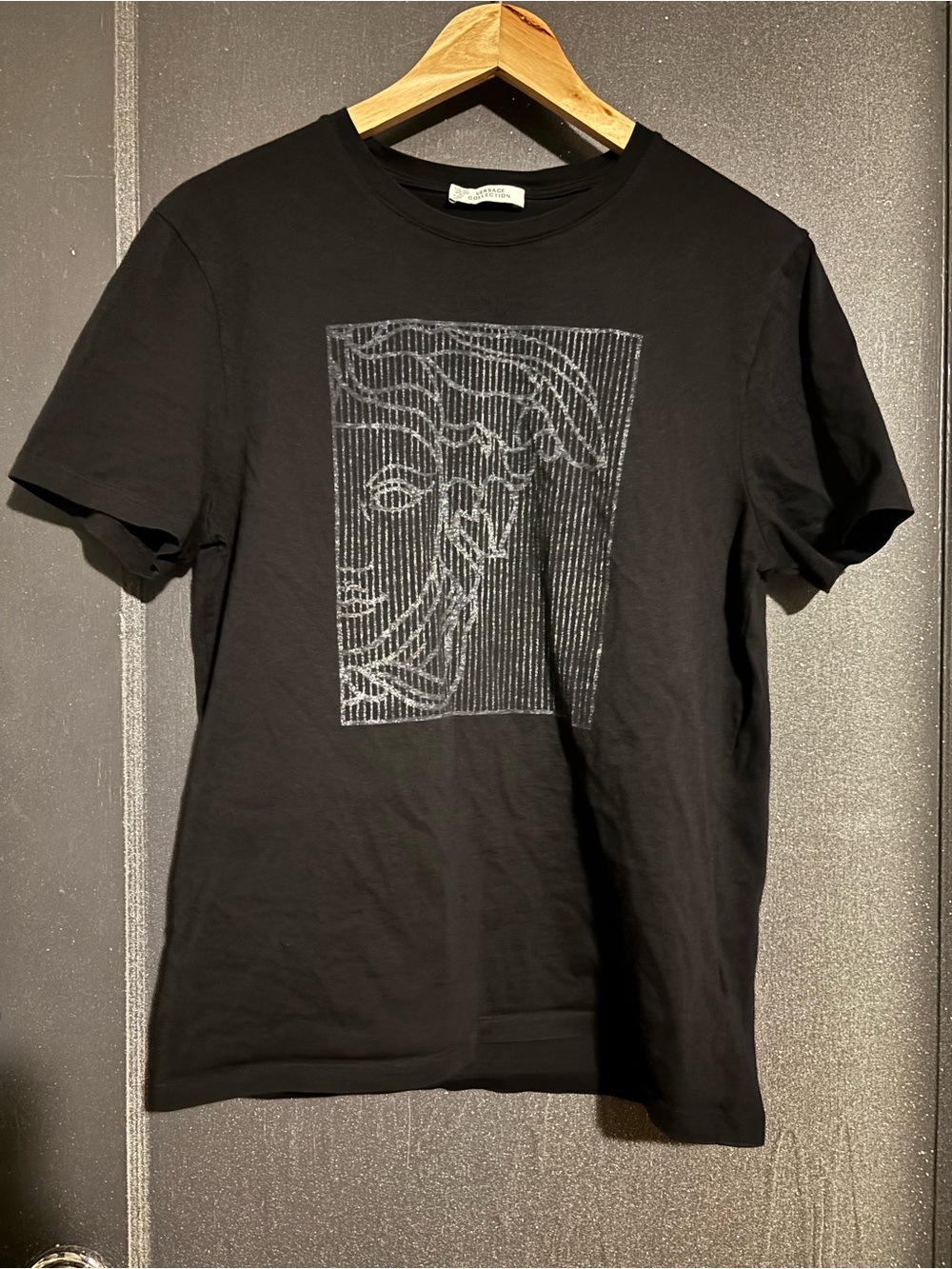 Versace Collection Black Graphic Medusa Tee